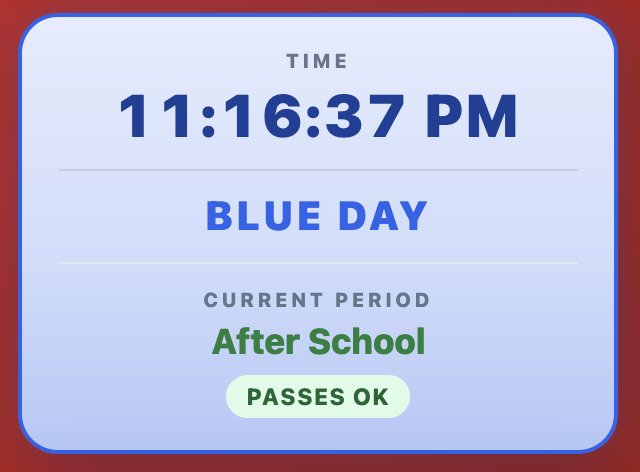 Time, Blue Day, and Passes OK widget